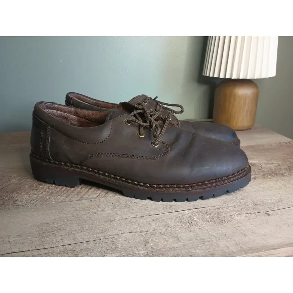 Sonoma Mens Y2K Chunky Leather Oxford Sneakers 12 Brown Grunge Academia 90s